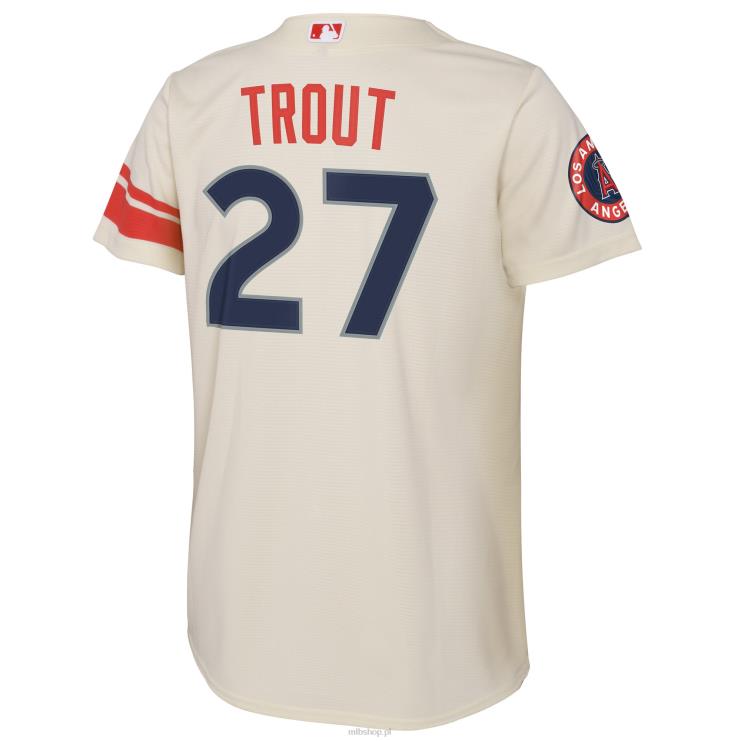 Los Angeles Angels Mike Trout Nike Kremowa replika koszulki gracza 2022 City Connect młodzież 0J02V666 MLB Jerseys