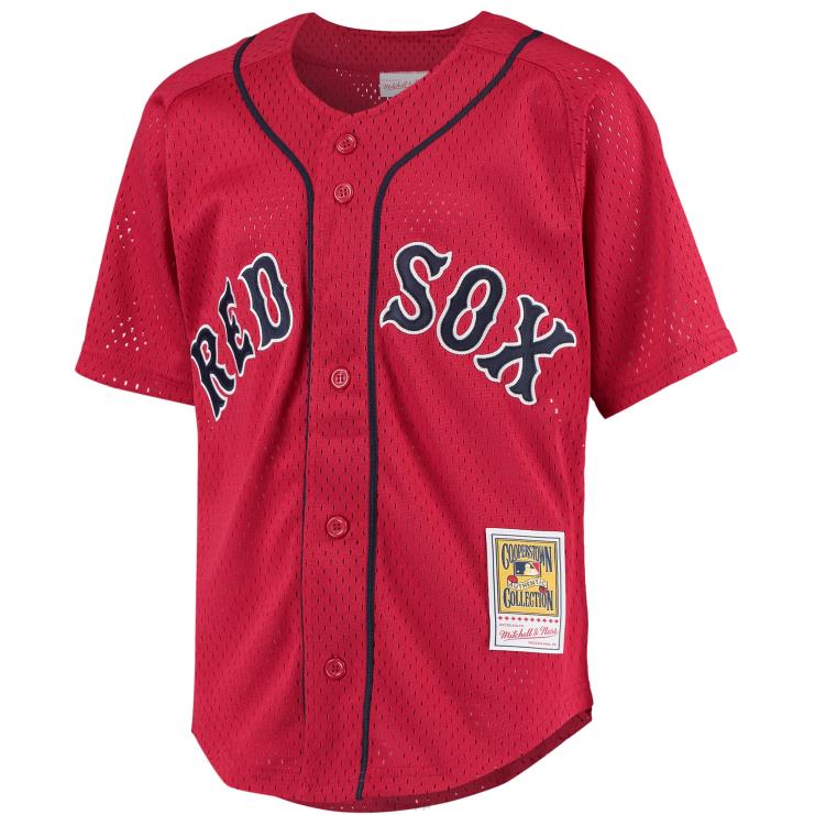 boston red sox david ortiz mitchell & ness czerwona koszulka treningowa z kolekcji cooperstown młodzież 0J02V535 MLB Jerseys