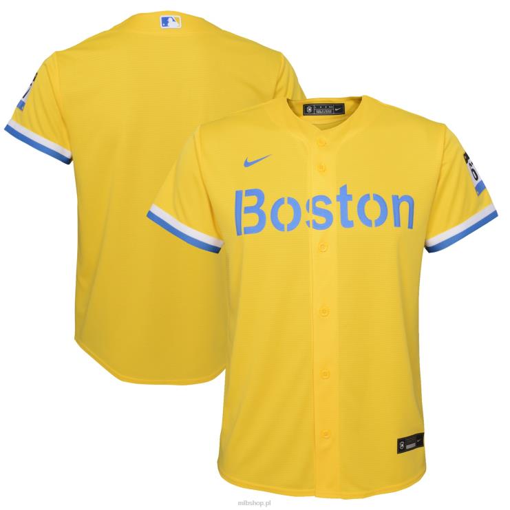 boston red sox nike złoto/jasnoniebieska replika koszulki drużyny city connect młodzież 0J02V1185 MLB Jerseys