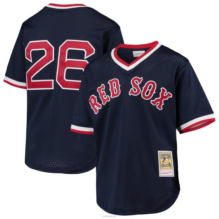 boston red sox wade boggs mitchell & ness navy cooperstown kolekcja siatkowa koszulka treningowa mrugnięcia młodzież 0J02V1304 MLB Jerseys