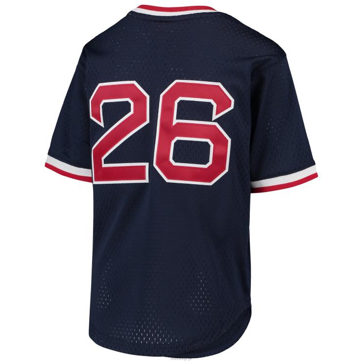boston red sox wade boggs mitchell & ness navy cooperstown kolekcja siatkowa koszulka treningowa mrugnięcia młodzież 0J02V1304 MLB Jerseys