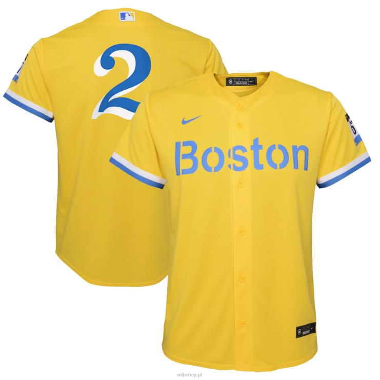 boston red sox xander bogaerts nike złoto/jasnoniebieska replika koszulki gracza city connect młodzież 0J02V1025 MLB Jerseys