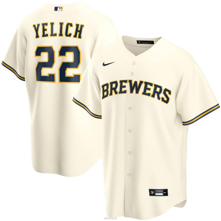 Milwaukee brewers christian yelich nike kremowa replika domowej koszulki gracza młodzież 0J02V1174 MLB Jerseys