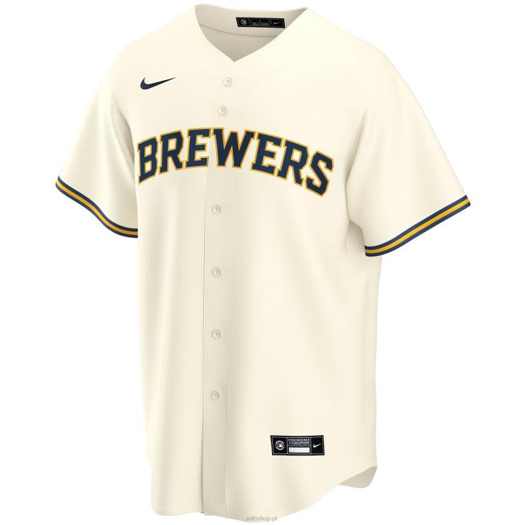 Milwaukee brewers christian yelich nike kremowa replika domowej koszulki gracza młodzież 0J02V1174 MLB Jerseys