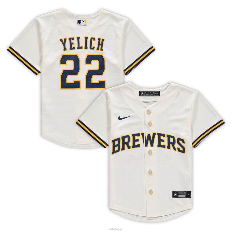 Milwaukee brewers christian yelich nike kremowa replika domowej koszulki gracza przedszkole 0J02V1351 MLB Jerseys