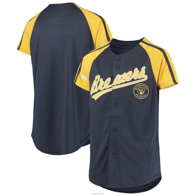 Milwaukee brewers ma naszytą koszulkę z logo drużyny marynarki wojennej młodzież 0J02V1446 MLB Jerseys