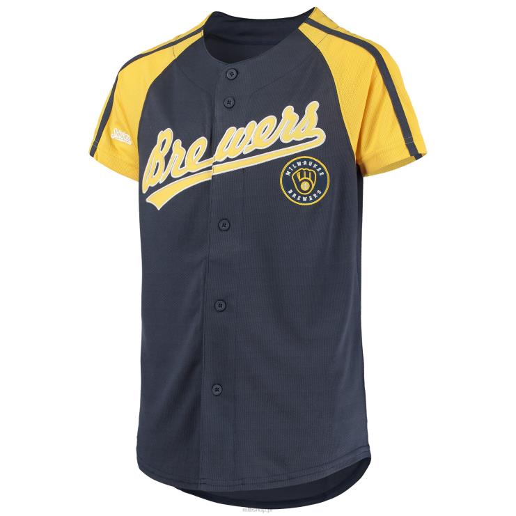 Milwaukee brewers ma naszytą koszulkę z logo drużyny marynarki wojennej młodzież 0J02V1446 MLB Jerseys