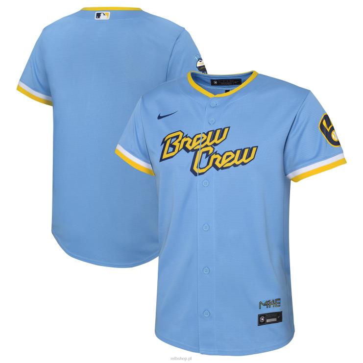 Replika koszulki drużyny Milwaukee brewers Nike Powder Blue 2022 City Connect przedszkole 0J02V1293 MLB Jerseys