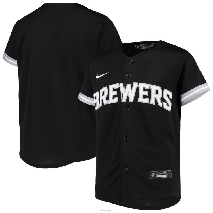 czarno-biała replika koszulki zespołu Milwaukee brewers nike młodzież 0J02V1410 MLB Jerseys