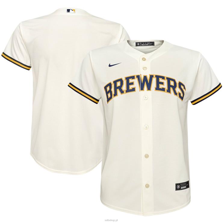 kremowa replika domowej koszulki drużyny nike brewers nike młodzież 0J02V1524 MLB Jerseys