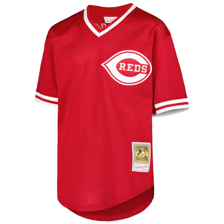 cincinnati reds barry larkin mitchell & ness czerwona cooperstown kolekcja siatkowa koszulka treningowa mrugnięcia młodzież 0J02V1145 MLB Jerseys