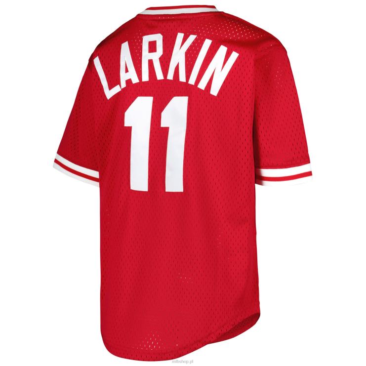 cincinnati reds barry larkin mitchell & ness czerwona cooperstown kolekcja siatkowa koszulka treningowa mrugnięcia młodzież 0J02V1145 MLB Jerseys