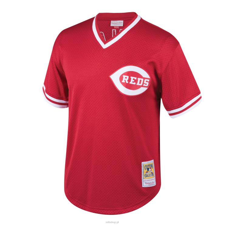 cincinnati reds johnny bench mitchell & ness czerwona kolekcja cooperstown siatkowa koszulka do ćwiczeń mrugnięcia młodzież 0J02V1302 MLB Jerseys