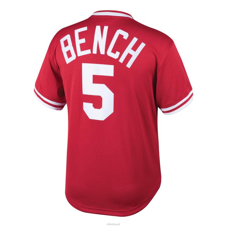 cincinnati reds johnny bench mitchell & ness czerwona kolekcja cooperstown siatkowa koszulka do ćwiczeń mrugnięcia młodzież 0J02V1302 MLB Jerseys
