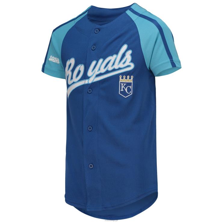 Kansas City Royals z przeszyciami na koszulce z logo drużyny królewskiej młodzież 0J02V1504 MLB Jerseys