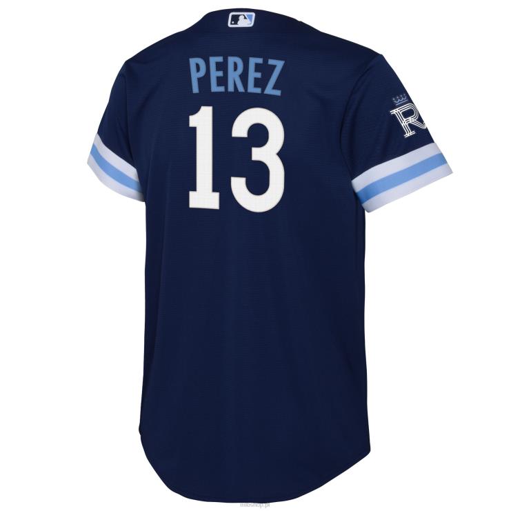 Replika koszulki gracza Kansas City Royals Salvador Perez Nike Navy 2022 City Connect młodzież 0J02V1187 MLB Jerseys