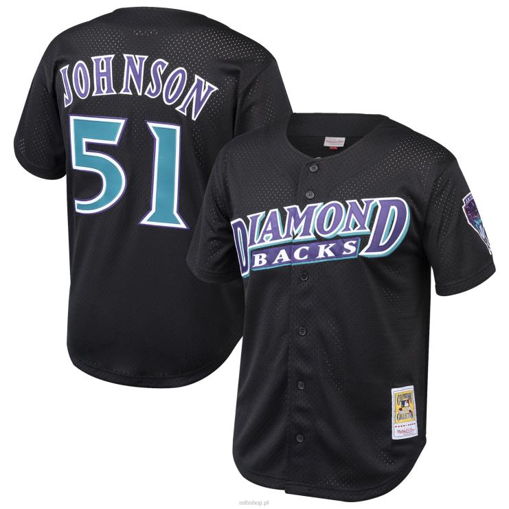 arizona diamondbacks randy johnson mitchell & ness czarna siatkowa koszulka treningowa z kolekcji cooperstown młodzież 0J02V1260 MLB Jerseys