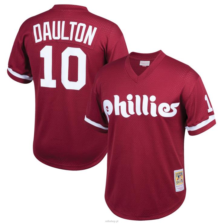 philadelphia phillies darren daulton mitchell & ness bordowa kolekcja cooperstown siatkowa koszulka treningowa mrugnięcia młodzież 0J02V914 MLB Jerseys
