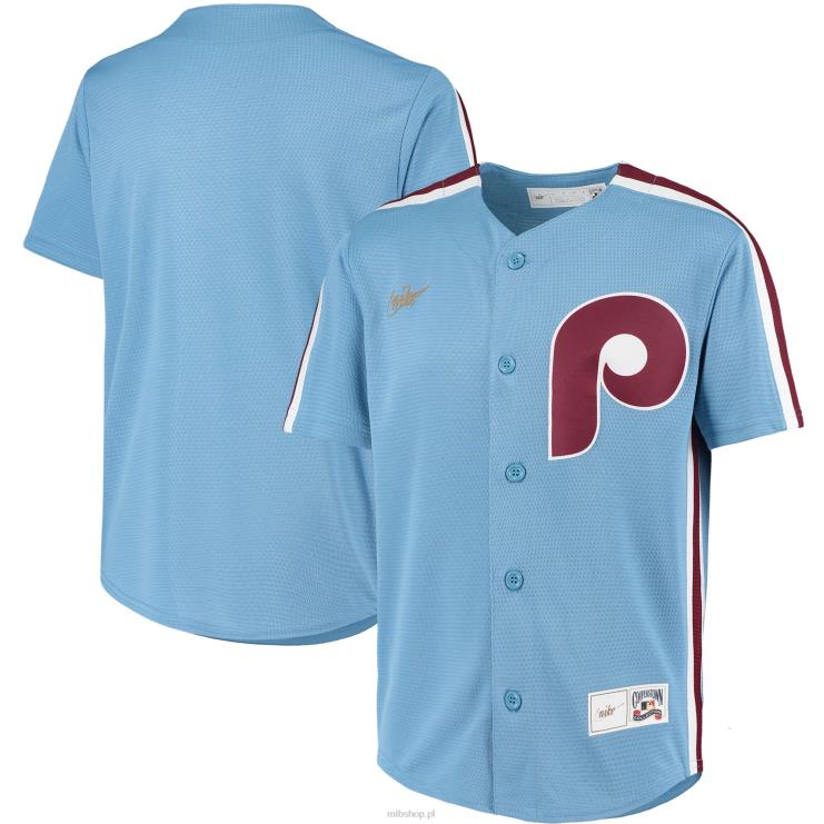 philadelphia phillies koszulka nike w kolorze jasnoniebieskim z kolekcji road cooperstown młodzież 0J02V1573 MLB Jerseys