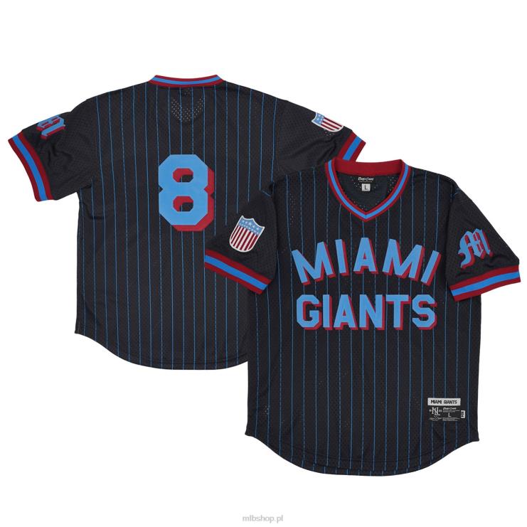 Miami Gigants # 8 replika koszulki z czarną siateczką z dekoltem w szpic młodzież 0J02V1585 MLB Jerseys