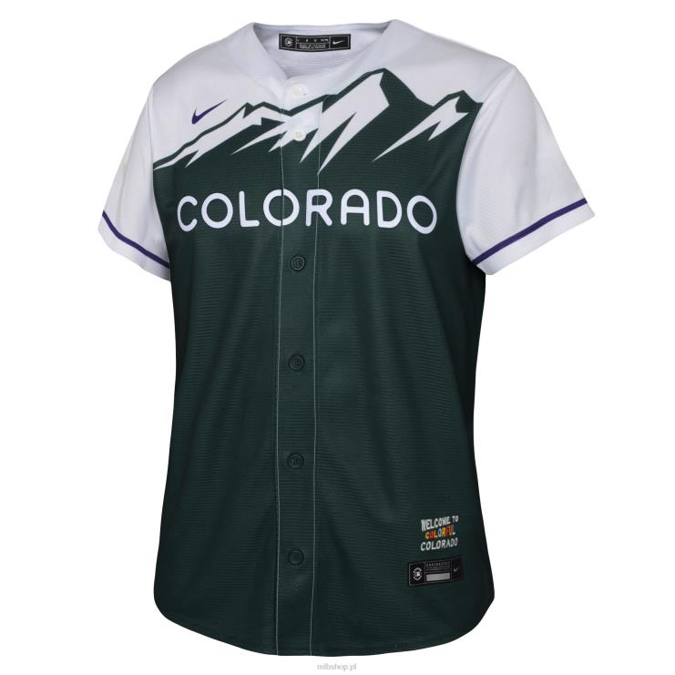 kolorado rockies kris bryant nike zielona replika koszulki gracza 2022 city connect młodzież 0J02V1306 MLB Jerseys