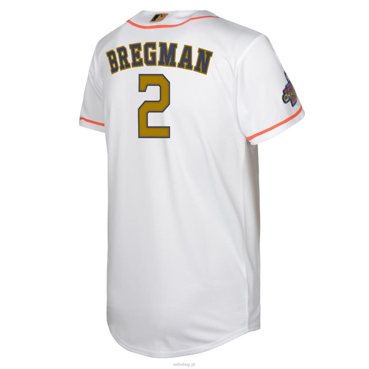 houston astros alex bregman nike biało-złota replika koszulki gracza 2023 ze złotej kolekcji młodzież 0J02V703 MLB Jerseys