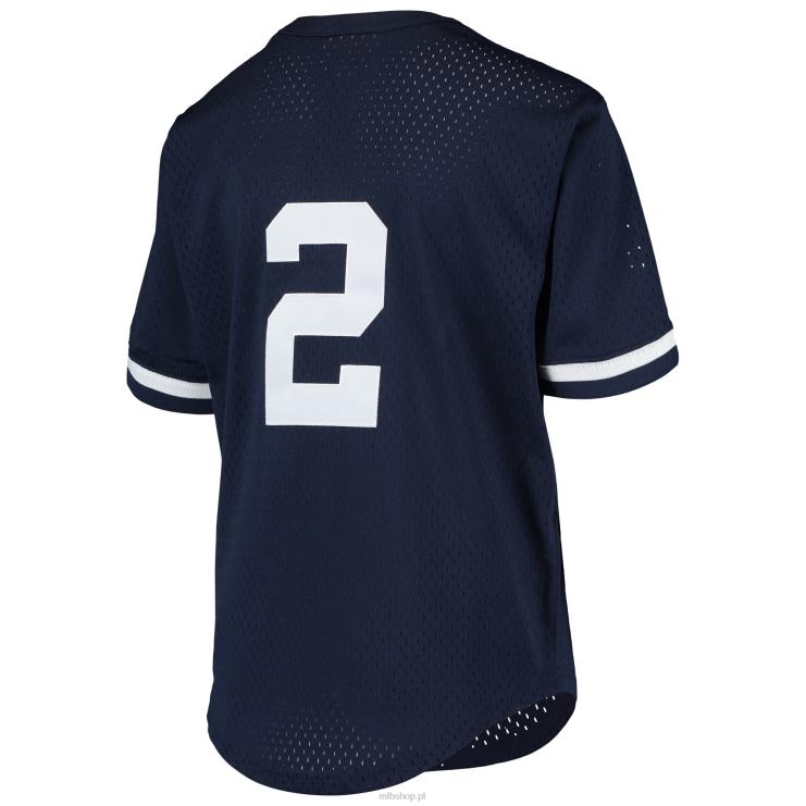 New York Yankees derek jeter mitchell & ness granatowa kolekcja cooperstown siatkowa koszulka treningowa mrugnięcia młodzież 0J02V296 MLB Jerseys