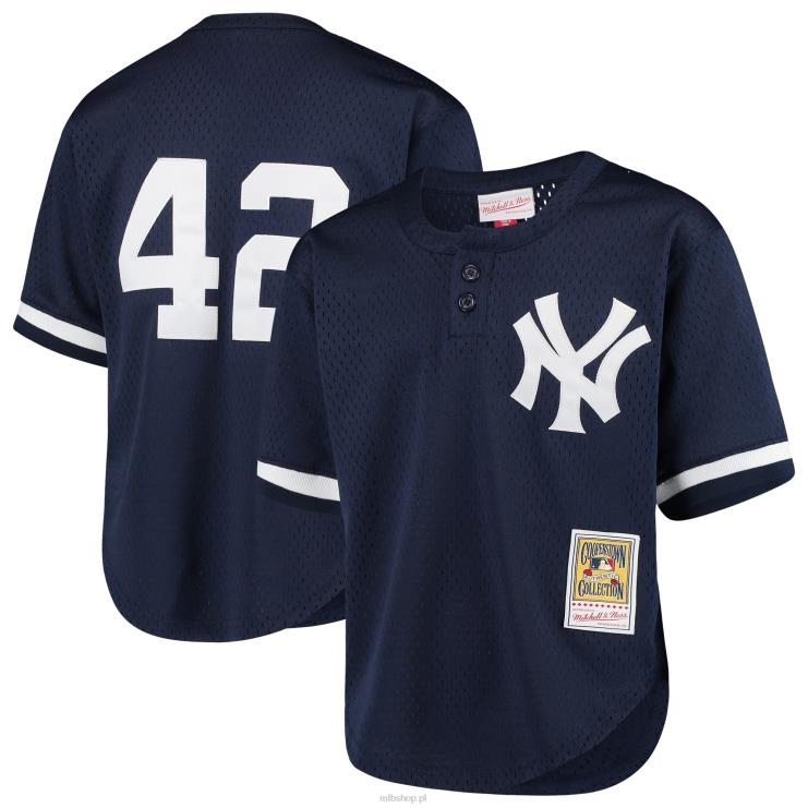 new york yankees mariano rivera mitchell & ness granatowa kolekcja cooperstown siatkowa koszulka treningowa mrugnięcia młodzież 0J02V553 MLB Jerseys