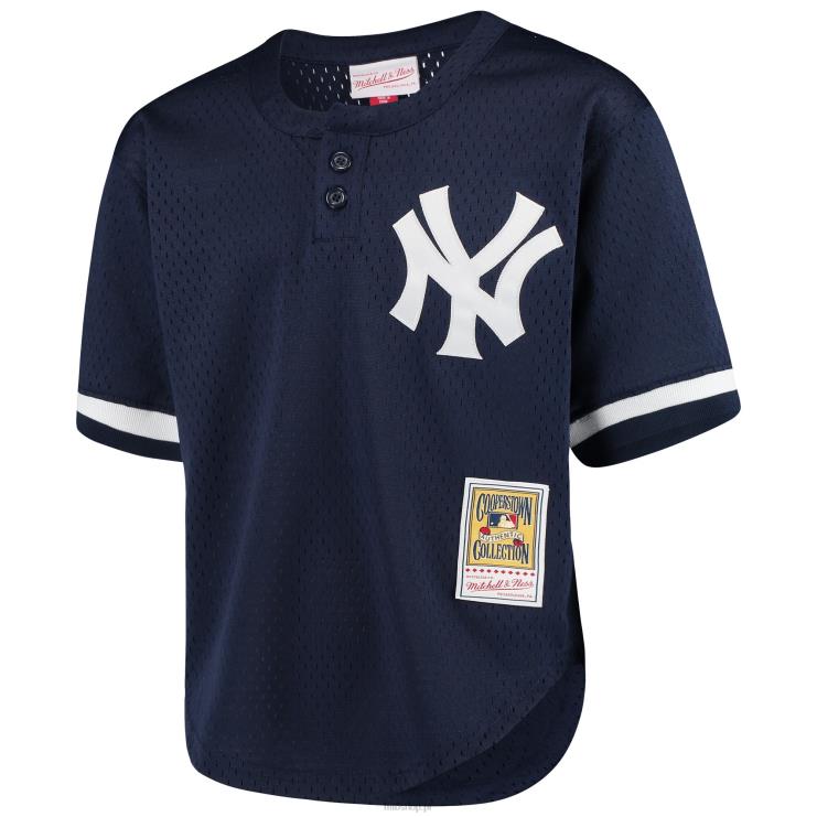 new york yankees mariano rivera mitchell & ness granatowa kolekcja cooperstown siatkowa koszulka treningowa mrugnięcia młodzież 0J02V553 MLB Jerseys