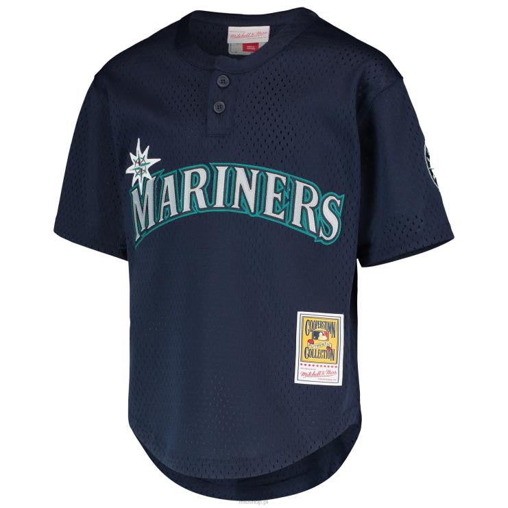 Seattle Mariners Ichiro suzuki mitchell & ness granatowa kolekcja cooperstown siatkowa koszulka treningowa do pałki młodzież 0J02V1052 MLB Jerseys