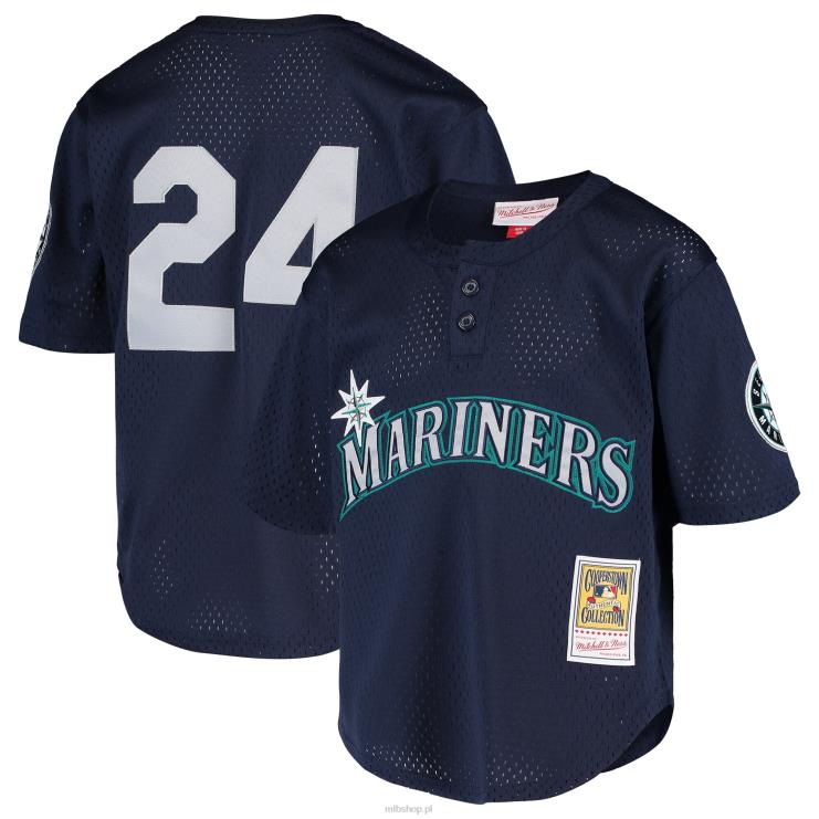 Seattle Mariners Ken Griffey Jr. Mitchell & ness granatowa koszulka do ćwiczeń z kolekcji Cooperstown młodzież 0J02V768 MLB Jerseys