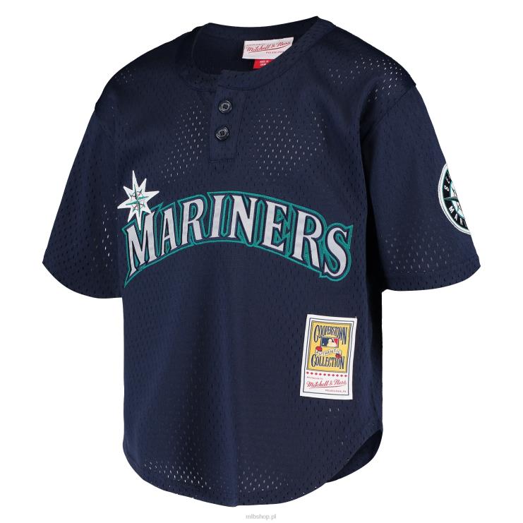 Seattle Mariners Ken Griffey Jr. Mitchell & ness granatowa koszulka do ćwiczeń z kolekcji Cooperstown młodzież 0J02V768 MLB Jerseys