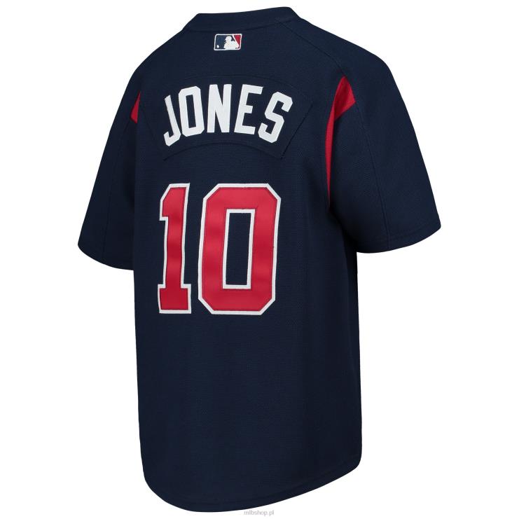 Atlanta Brass Chipper Jones Mitchell & Ness Granatowa koszulka z kolekcji Cooperstown do ćwiczeń z pałkami młodzież 0J02V1026 MLB Jerseys
