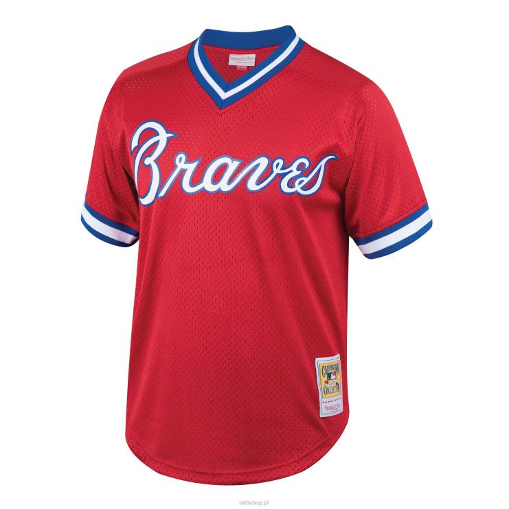 Atlanta Brass Dale Murphy Mitchell & Ness czerwona koszulka treningowa z kolekcji Cooperstown z siateczki młodzież 0J02V1503 MLB Jerseys