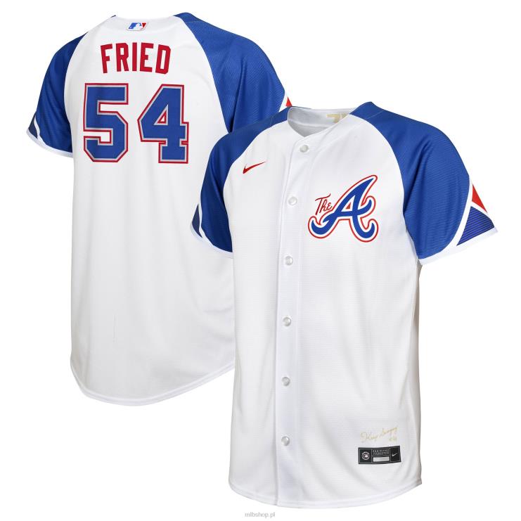 Biała replika koszulki Nike 2023 City Connect Atlanta Braves Max Fried młodzież 0J02V827 MLB Jerseys