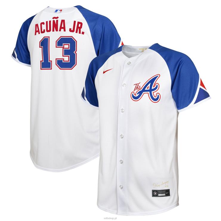 atlanta odważny ronald acuna jr. biała replika koszulki gracza nike 2023 city connect młodzież 0J02V155 MLB Jerseys