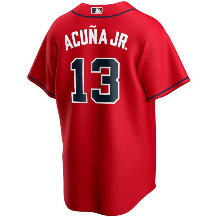 atlanta odważny ronald acuna jr. czerwona replika koszulki gracza nike młodzież 0J02V161 MLB Jerseys