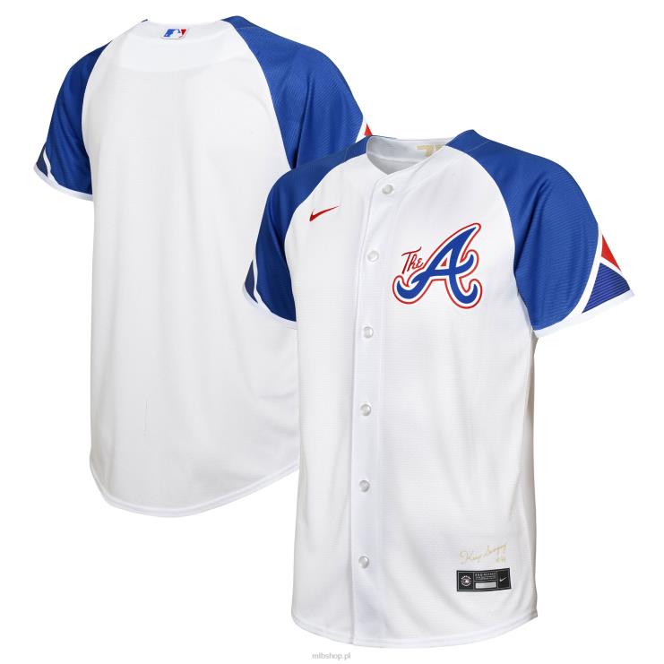 biała replika koszulki Nike City Connect 2023 Atlanta Braves młodzież 0J02V332 MLB Jerseys