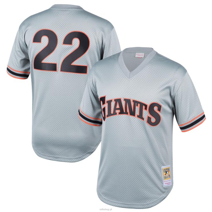 san francisco giganci will clark mitchell & ness szara koszulka treningowa z kolekcji cooperstown młodzież 0J02V1169 MLB Jerseys