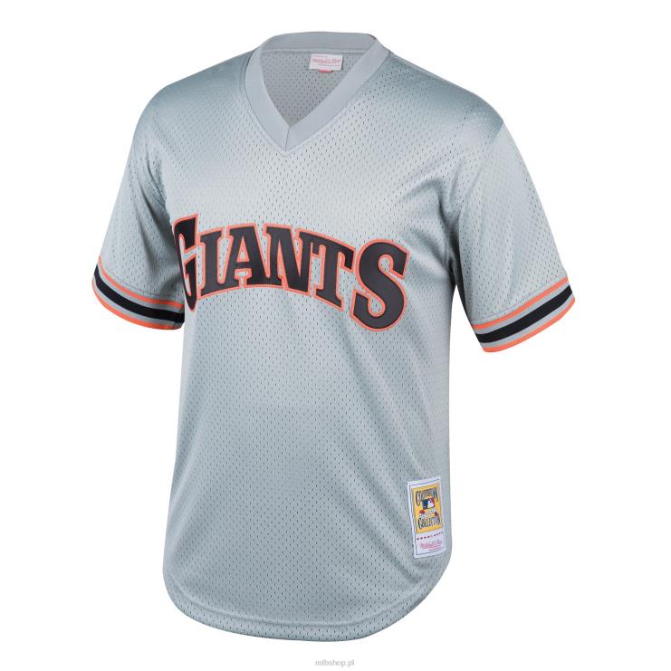 san francisco giganci will clark mitchell & ness szara koszulka treningowa z kolekcji cooperstown młodzież 0J02V1169 MLB Jerseys