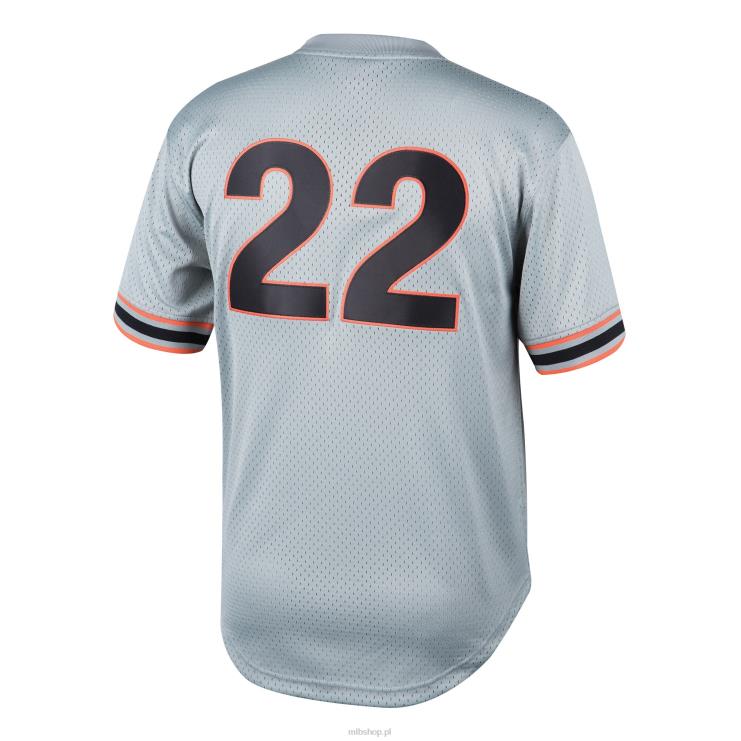 san francisco giganci will clark mitchell & ness szara koszulka treningowa z kolekcji cooperstown młodzież 0J02V1169 MLB Jerseys