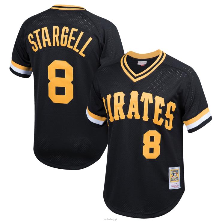 pittsburgh pirates willie stargell mitchell & ness czarna kolekcja cooperstown siatkowa koszulka treningowa mrugnięcia młodzież 0J02V1001 MLB Jerseys