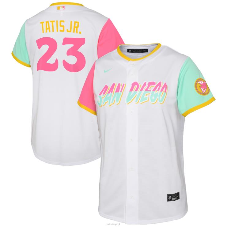San Diego Padres Fernando Tatis Jr. biała replika koszulki gracza nike city connect 2022 młodzież 0J02V327 MLB Jerseys