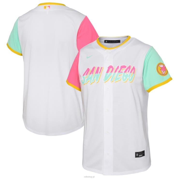 biała replika koszulki drużyny san diego padres nike 2022 city connect młodzież 0J02V1492 MLB Jerseys