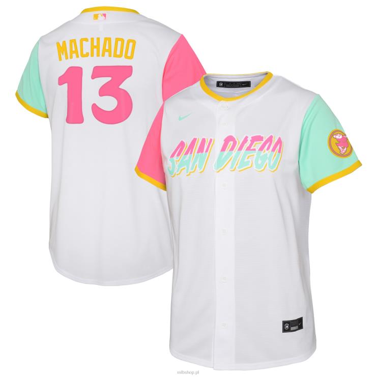 biała replika koszulki gracza San Diego Padres Manny'ego Machado Nike 2022 City Connect młodzież 0J02V199 MLB Jerseys