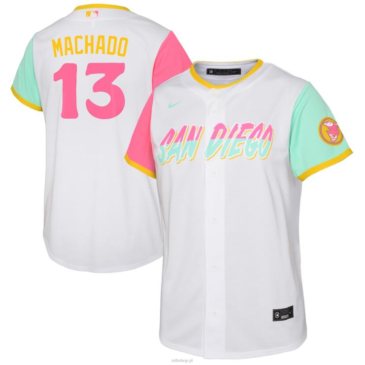 biała replika koszulki gracza San Diego Padres Manny'ego Machado Nike 2022 City Connect maluch 0J02V891 MLB Jerseys