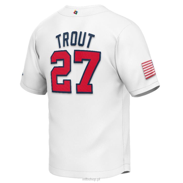 USA Baseball Mike Trout White 2023 World Baseball Classic replika koszulki gracza młodzież 0J02V1107 MLB Jerseys