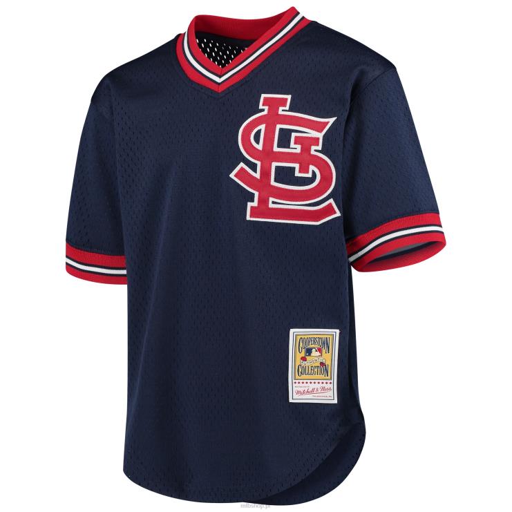 ul. louis cardinals ozzie smith mitchell & ness granatowa kolekcja cooperstown siatkowa koszulka treningowa mrugnięcia młodzież 0J02V591 MLB Jerseys