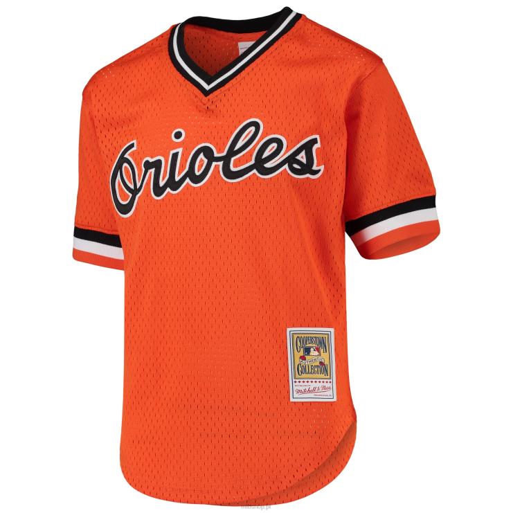 baltimore wilgi cal ripken jr. mitchell & ness pomarańczowa koszulka z kolekcji cooperstown do ćwiczeń z pałką mrugającą młodzież 0J02V631 MLB Jerseys