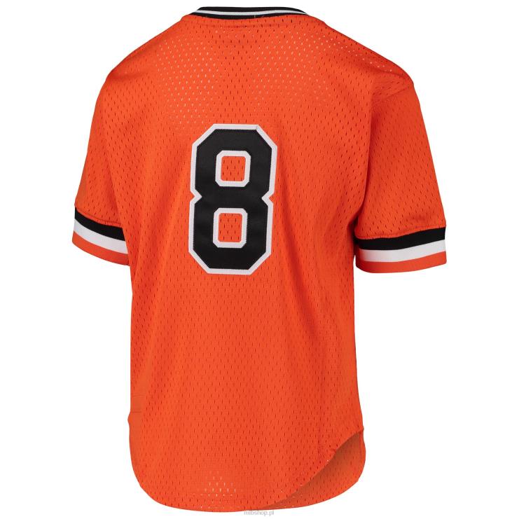 baltimore wilgi cal ripken jr. mitchell & ness pomarańczowa koszulka z kolekcji cooperstown do ćwiczeń z pałką mrugającą młodzież 0J02V631 MLB Jerseys